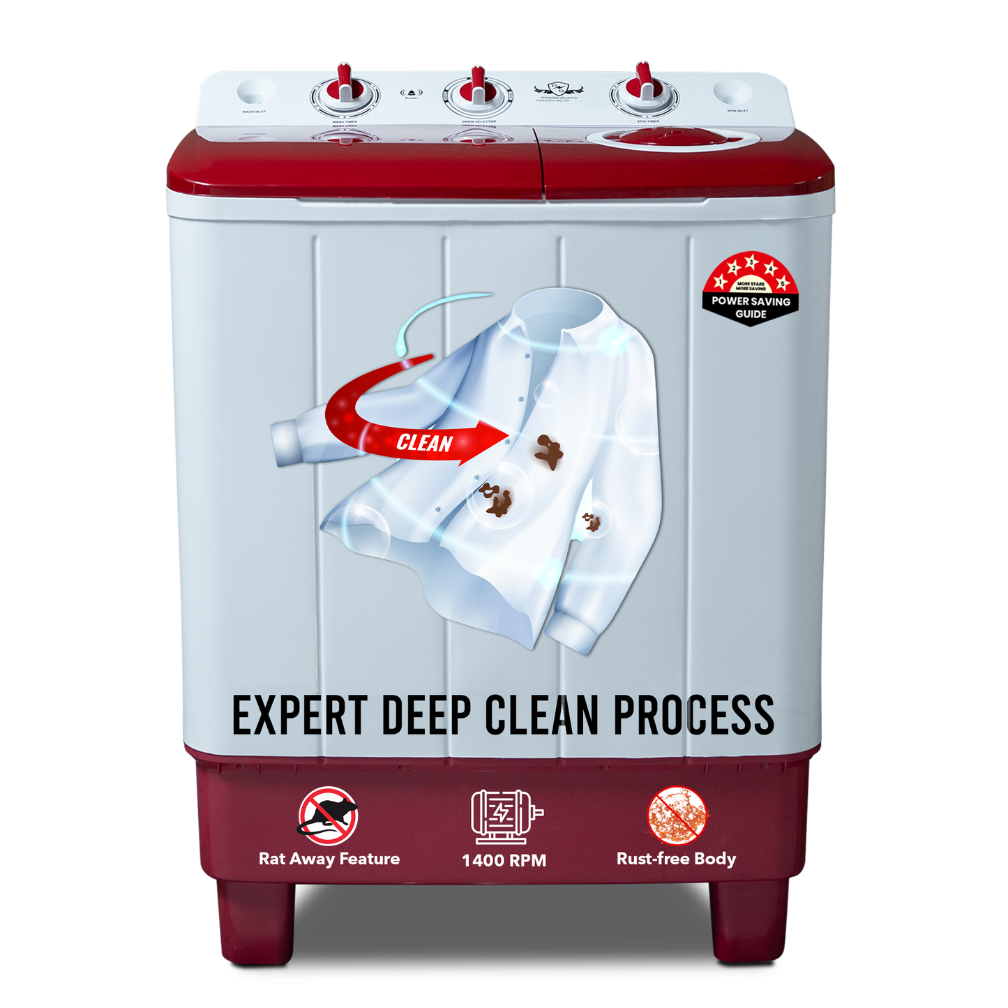 Power Guard Semi-Automatic Top Load Washing Machine 7.5 kg