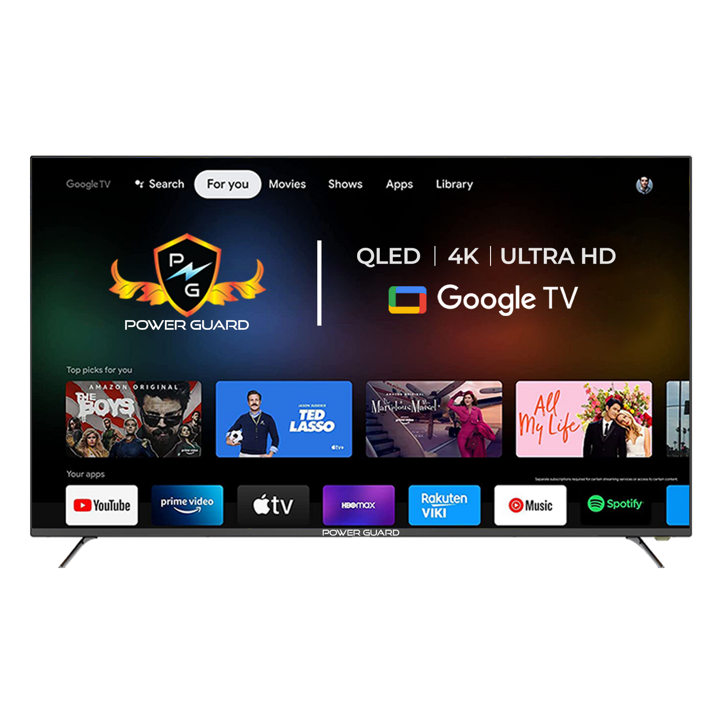 Power Guard (100 inches) Frameless 4K Ultra HD Smart QLED Google TV PG100GTV