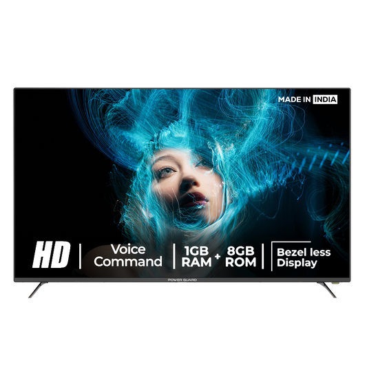 LED TV:- Power Guard 80 cm (32 Inches) Frameless PG 32 FSVC(Black) | With Voice Command Remote