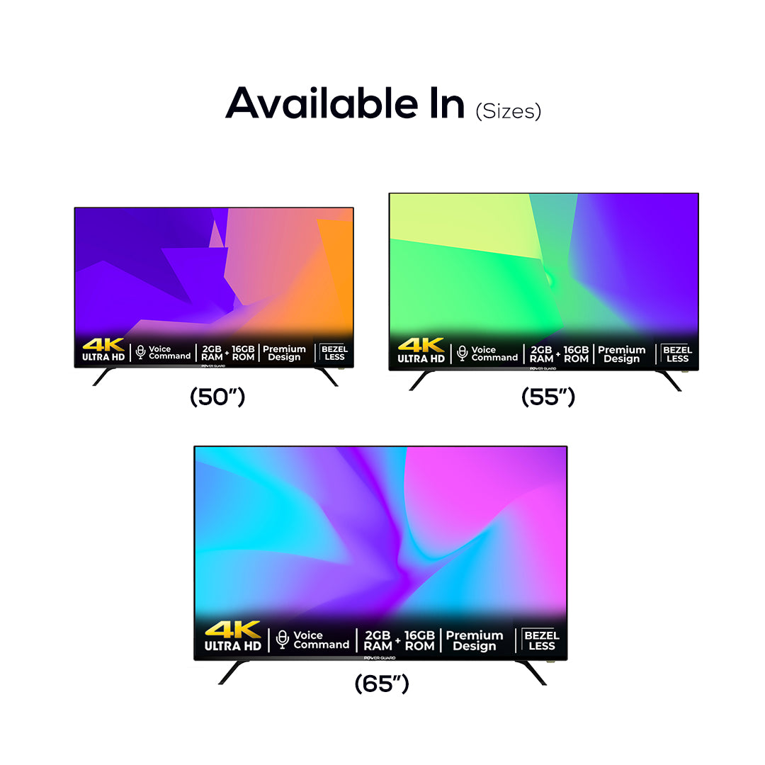 LED TV: Power Guard 127 cm (50 Inches) Ultra HD (4K) Frameless LED Smart Android TV (PG 50 4K)
