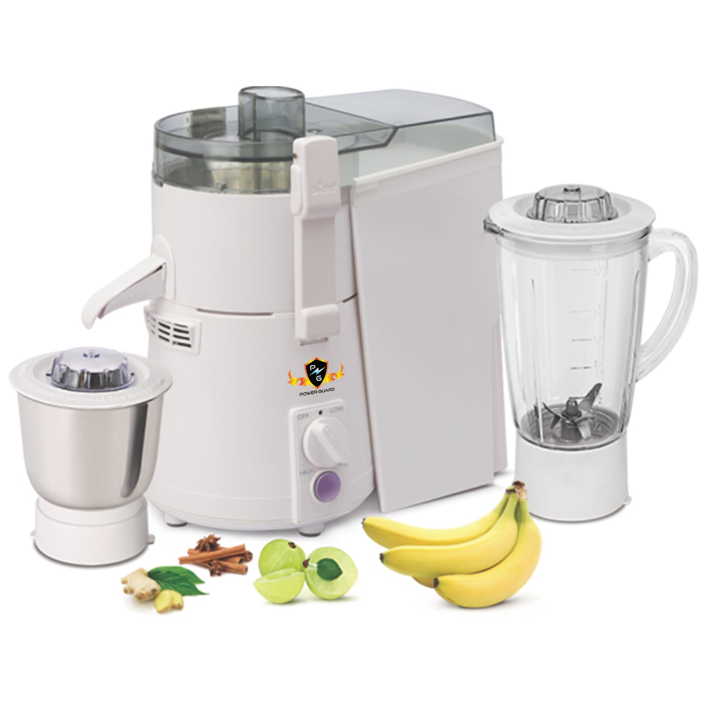 Juicer Mixer Grinder: Power Guard Juice O Matic Plus 925 Watts JMG SM Series (2 Jars)