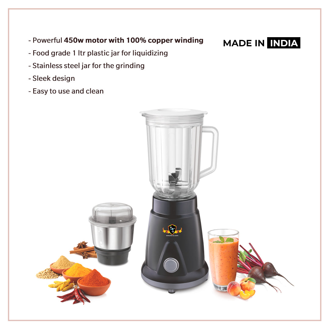 Juicer Mixer: Power Guard Mini Magic Plus 450 Watts (2 Jars)(Smoothie Maker)